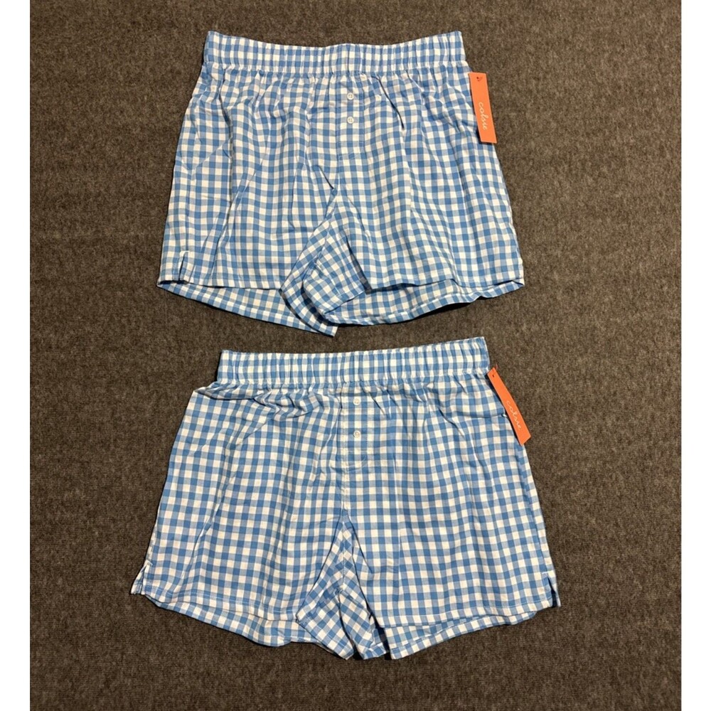 Colsie Women's Shorts Flannel Print Blue Small